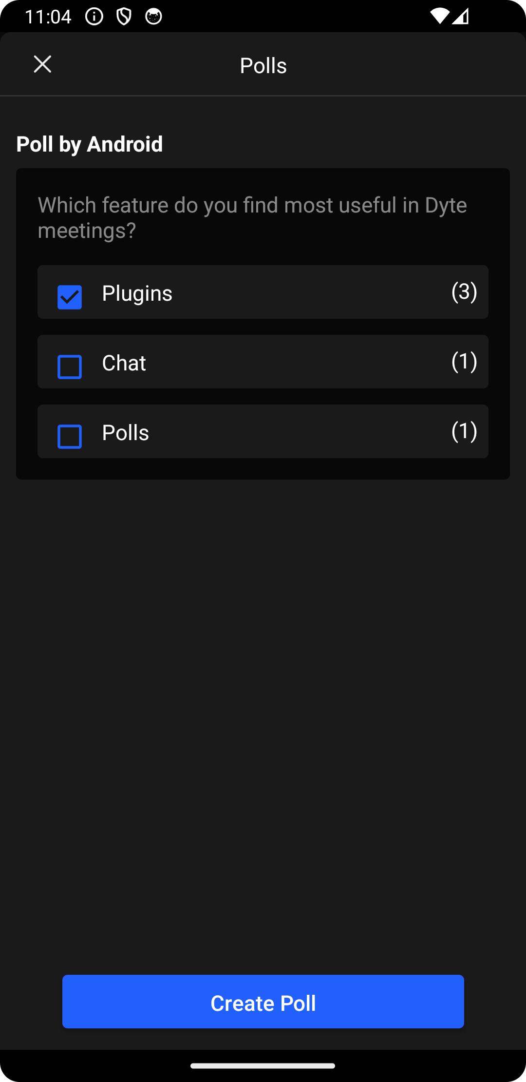 Prebuilt Polls Screen